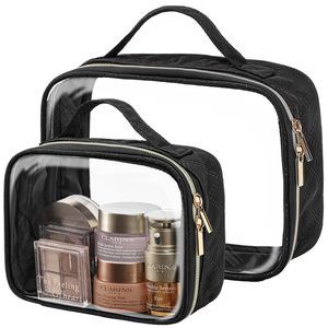 Clear Makeup Bag - Tsa Approved Toiletry Bag With Handle Large Opening, Clear🐳